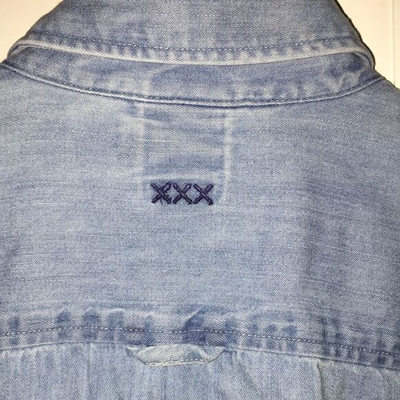 Indigo Blue Lamplight Denim Chambray XXX Amsterdam Scotch & Soda Button Up Shirt - Picture 7 of 7